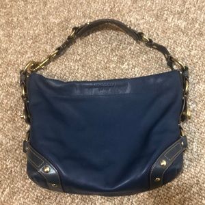 Authentic coach navy blue leather purse